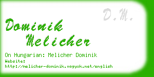 dominik melicher business card